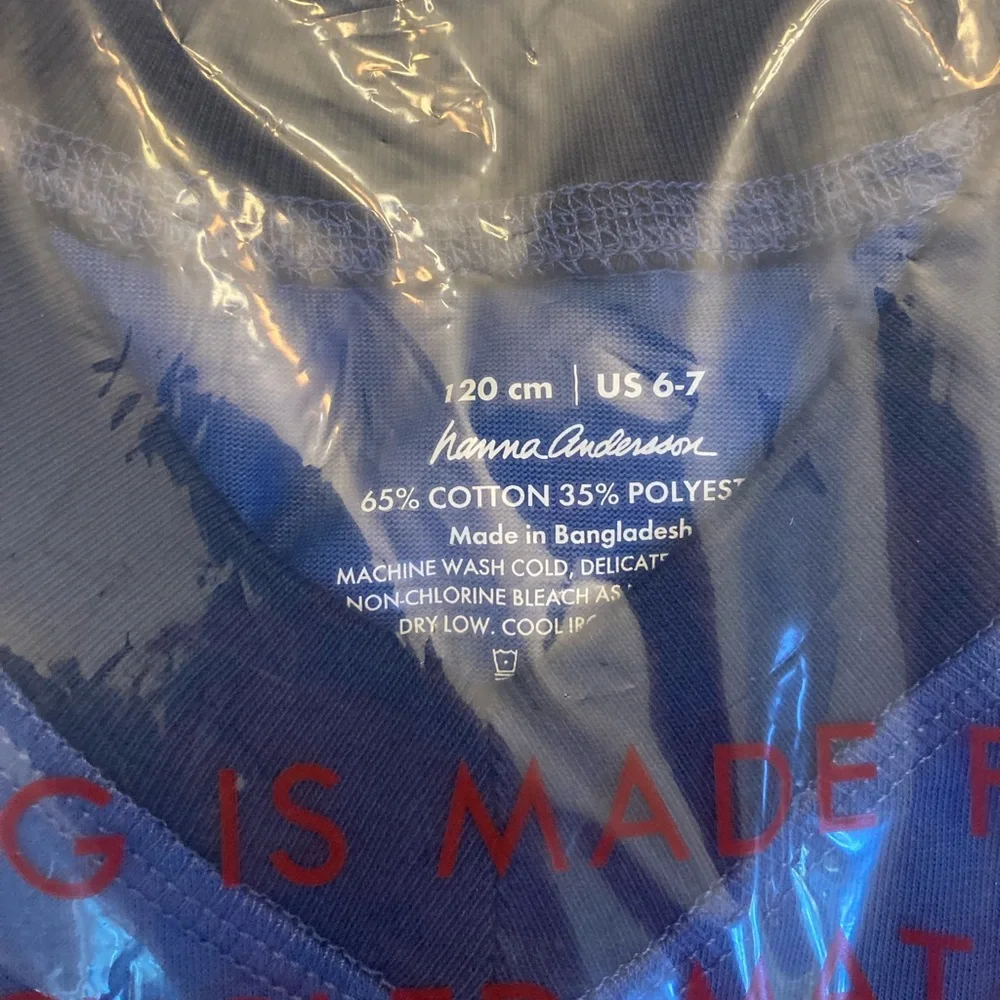 NWT Hanna Andersson Active Made To Cool V-Neck Tee, Size 120 (US 6-7), Lake Blue